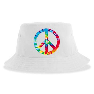 Tie Dye Peace Sign Sustainable Bucket Hat