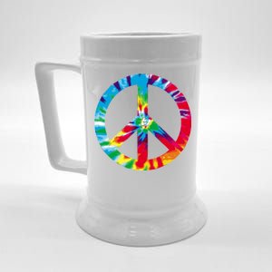 Tie Dye Peace Sign Beer Stein