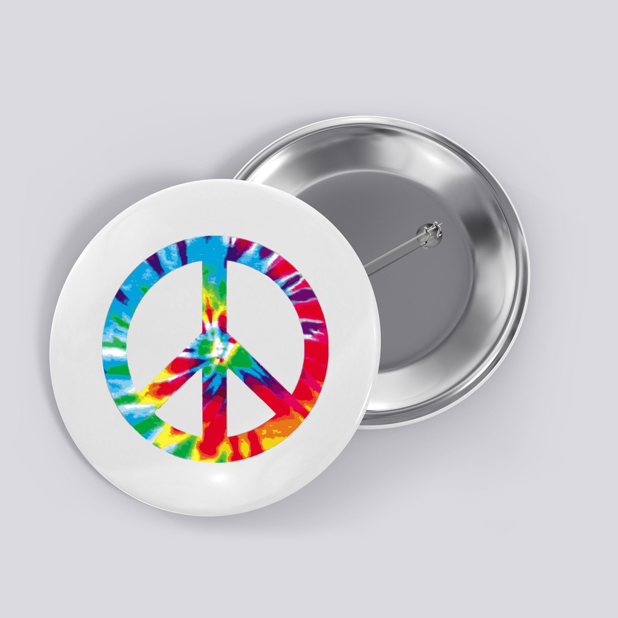 Tie Dye Peace Sign Button