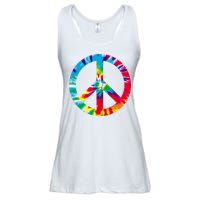 Tie Dye Peace Sign Ladies Essential Flowy Tank