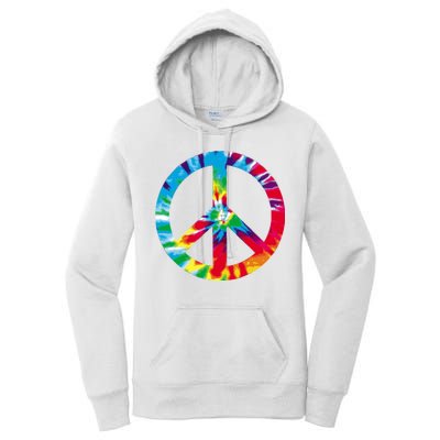 Tie Dye Peace Sign Women's Pullover Hoodie