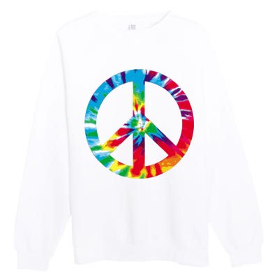 Tie Dye Peace Sign Premium Crewneck Sweatshirt