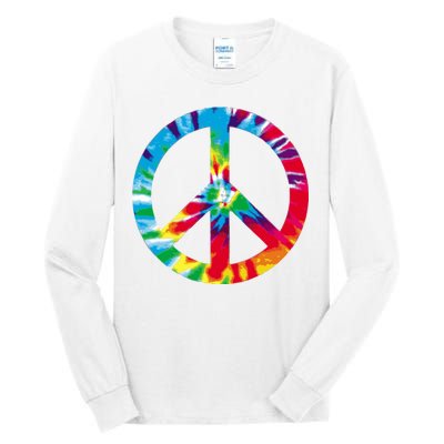 Tie Dye Peace Sign Tall Long Sleeve T-Shirt