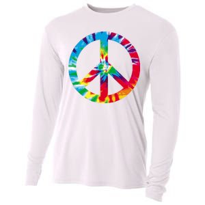 Tie Dye Peace Sign Cooling Performance Long Sleeve Crew