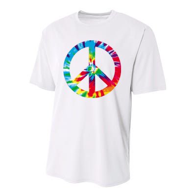 Tie Dye Peace Sign Youth Performance Sprint T-Shirt