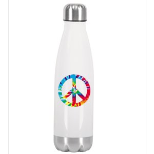 Tie Dye Peace Sign Stainless Steel Insulated Water Bottle