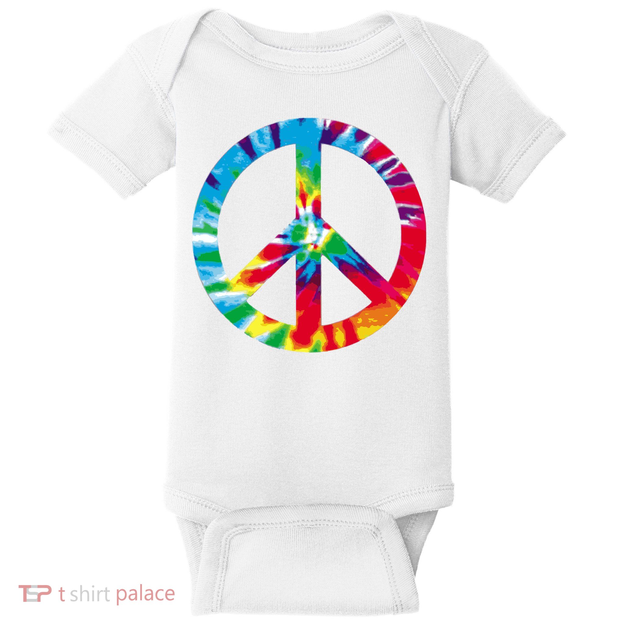 Tie Dye Peace Sign Baby Bodysuit