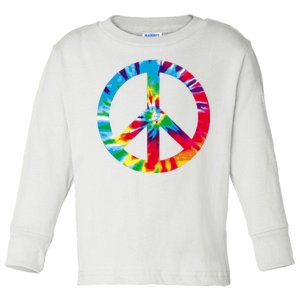 Tie Dye Peace Sign Toddler Long Sleeve Shirt