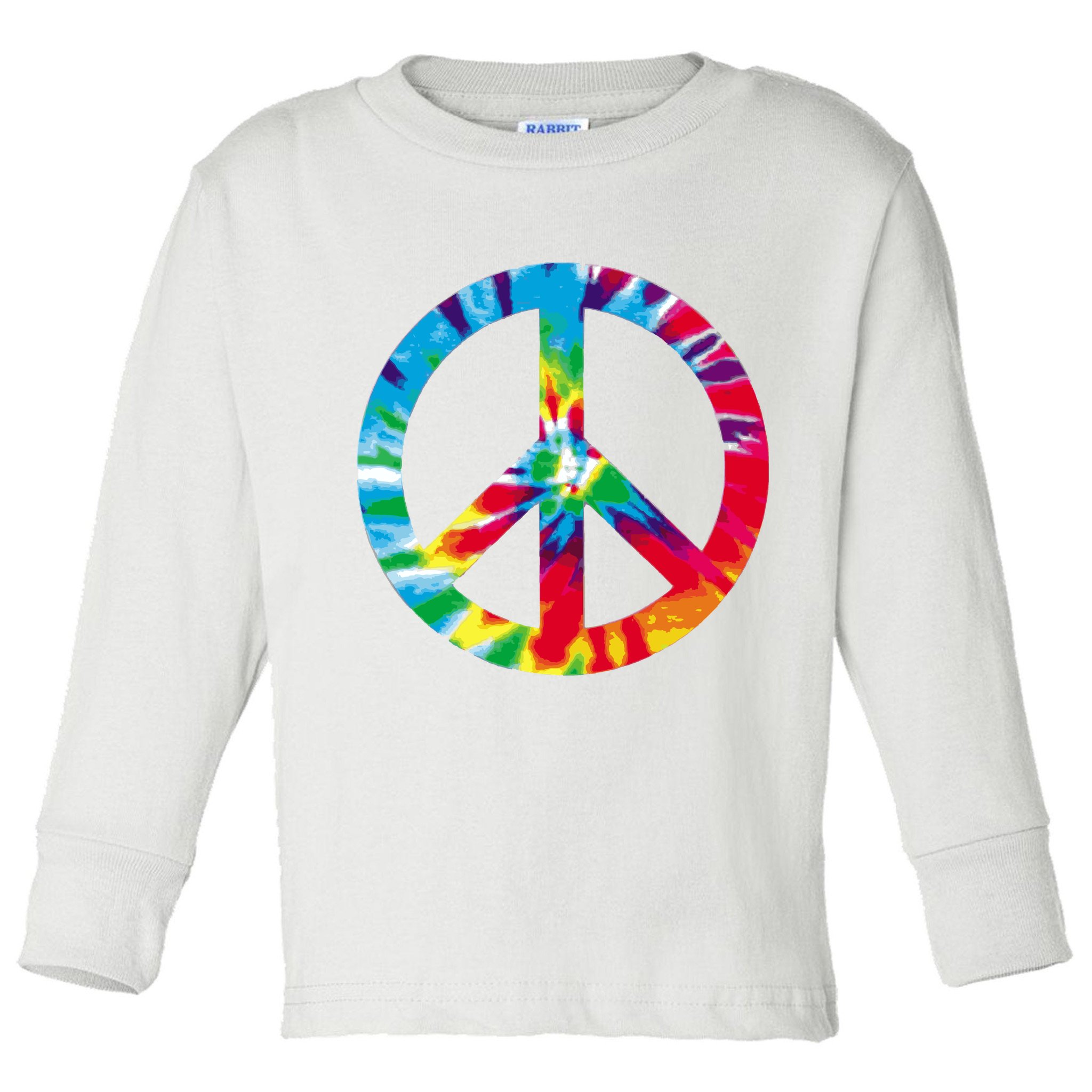 Tie Dye Peace Sign Toddler Long Sleeve Shirt