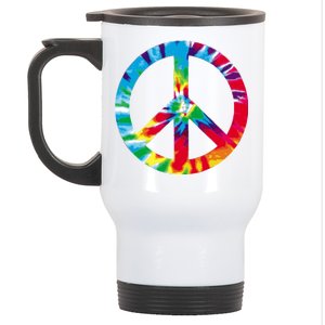 Tie Dye Peace Sign Stainless Steel Travel Mug