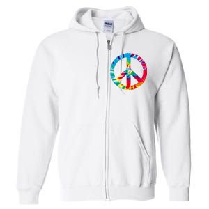 Tie Dye Peace Sign Full Zip Hoodie