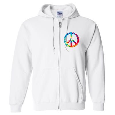 Tie Dye Peace Sign Full Zip Hoodie