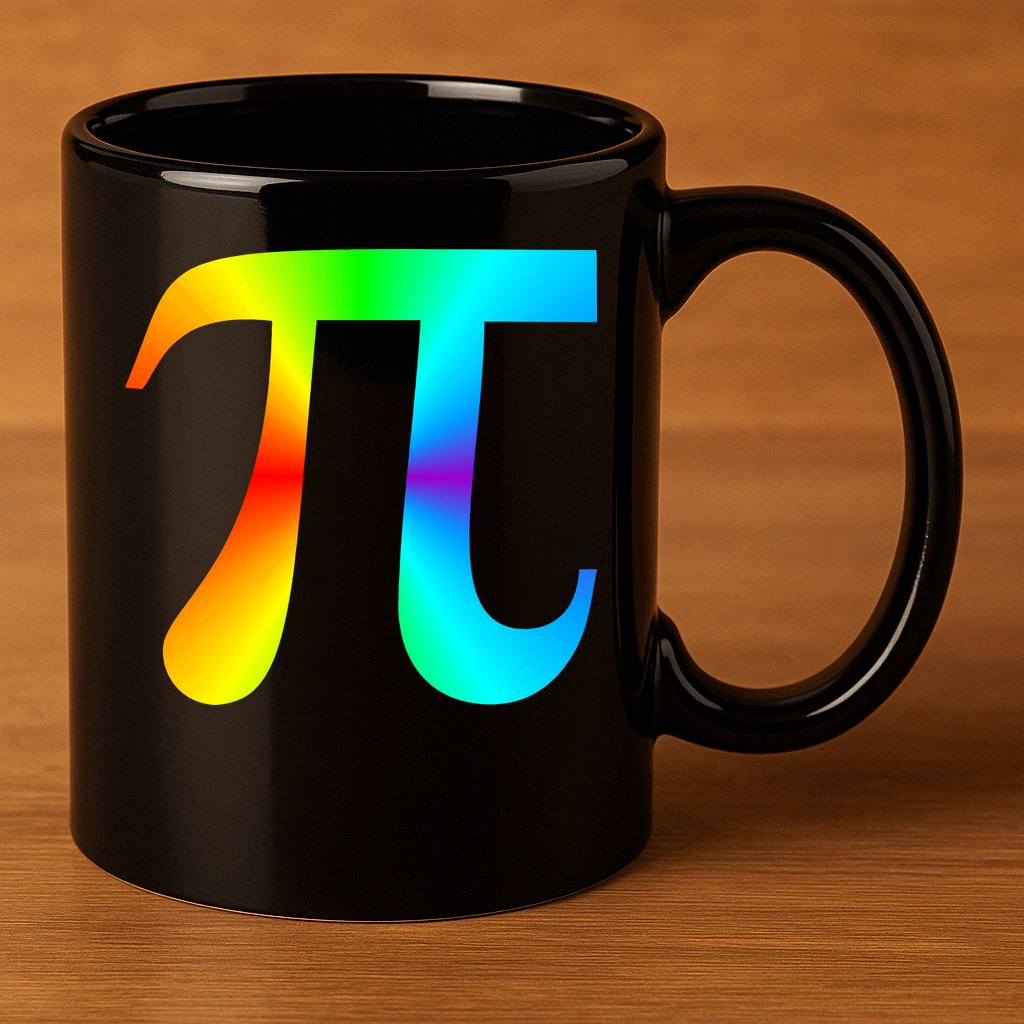 Tie Dye Pi 11oz C Handle Ceramic Mug