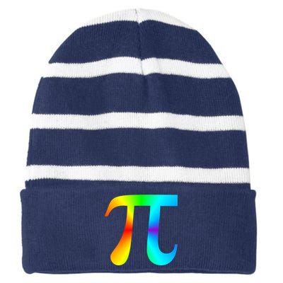 Tie Dye Pi Striped Beanie with Solid Band