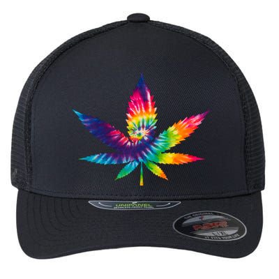 Tie Dye Pot leaf Flexfit Unipanel Trucker Cap