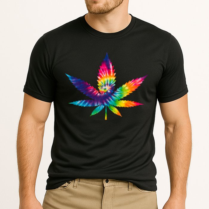 Tie Dye Pot leaf Cooling Performance Crew T-Shirt
