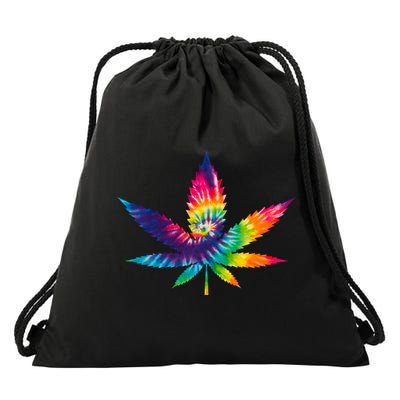 Tie Dye Pot leaf Drawstring Bag