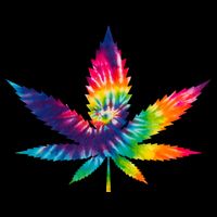 Tie Dye Pot leaf Drawstring Bag