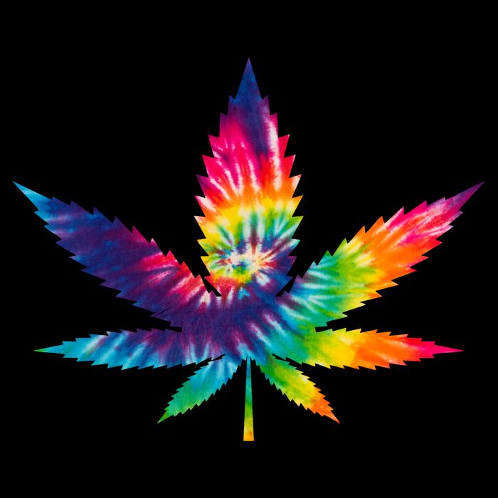Tie Dye Pot leaf Drawstring Bag