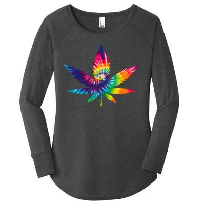 Tie Dye Pot leaf Women's Perfect Tri Tunic Long Sleeve Shirt