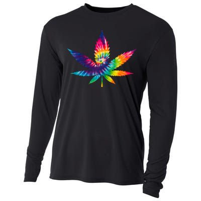 Tie Dye Pot leaf Cooling Performance Long Sleeve Crew