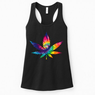 Tie Dye Pot leaf Womens Tank Top