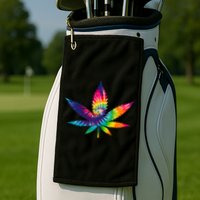 Tie Dye Pot leaf Golf Towel