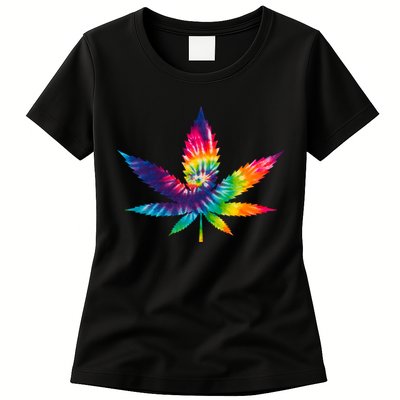 Tie Dye Pot leaf Womens T-Shirt
