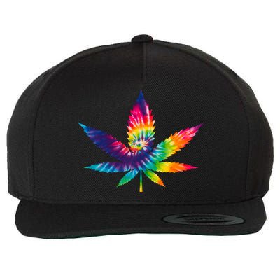 Tie Dye Pot leaf Wool Snapback Cap