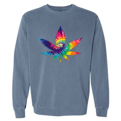 Tie Dye Pot leaf Garment-Dyed Sweatshirt