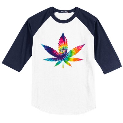 Tie Dye Pot leaf Baseball Sleeve Shirt