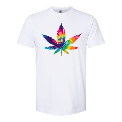 Tie Dye Pot leaf Softstyle CVC T-Shirt