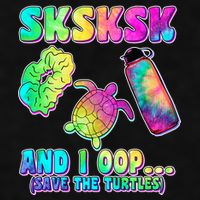 Tie Dye SKSKSK and I OOP Save the Turtles Ladies PosiCharge Tri-Blend Wicking Tank