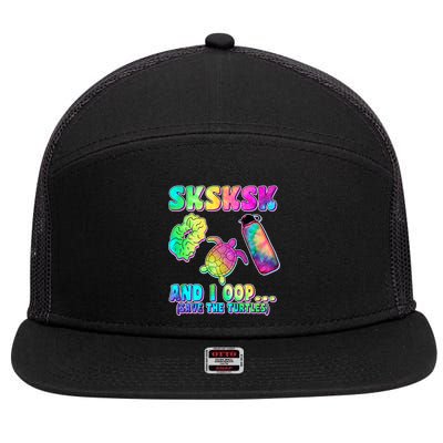 Tie Dye SKSKSK and I OOP Save the Turtles 7 Panel Mesh Trucker Snapback Hat