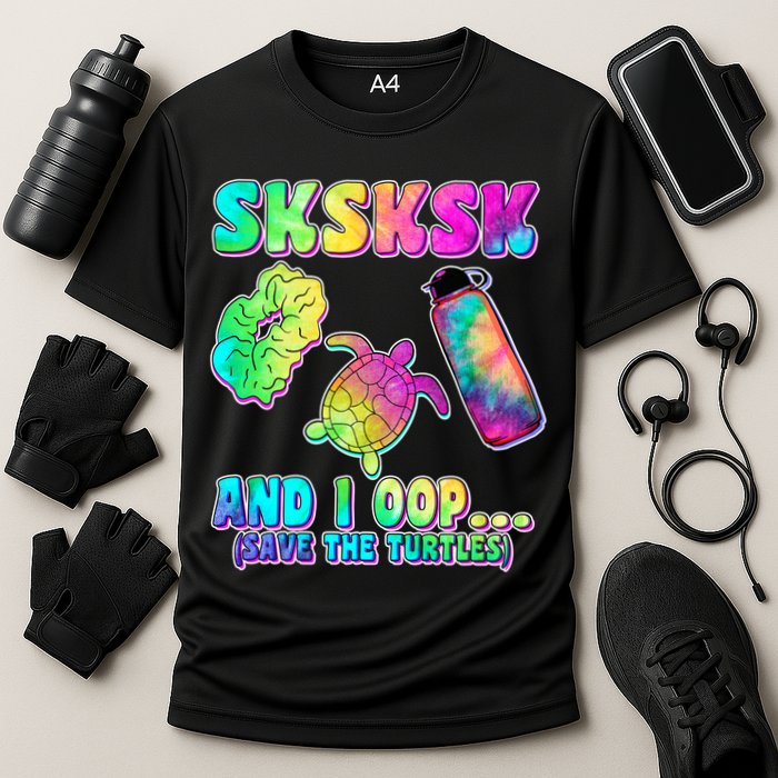 Tie Dye SKSKSK and I OOP Save the Turtles Cooling Performance Crew T-Shirt