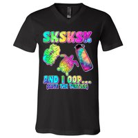 Tie Dye SKSKSK and I OOP Save the Turtles V-Neck T-Shirt
