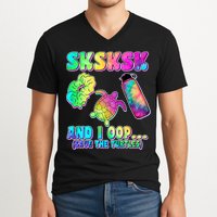 Tie Dye SKSKSK and I OOP Save the Turtles V-Neck T-Shirt
