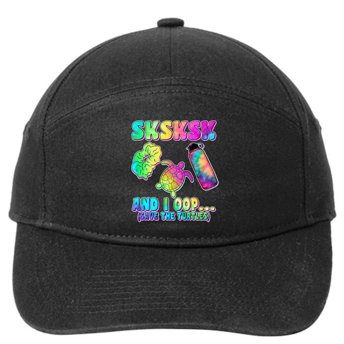Tie Dye SKSKSK and I OOP Save the Turtles 7-Panel Snapback Hat