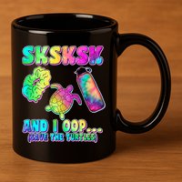 Tie Dye SKSKSK and I OOP Save the Turtles 11oz C Handle Ceramic Mug