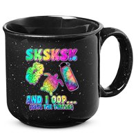 Tie Dye SKSKSK and I OOP Save the Turtles 15oz Campfire Ceramic Mug