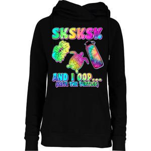 Tie Dye SKSKSK and I OOP Save the Turtles Womens Funnel Neck Pullover Hood