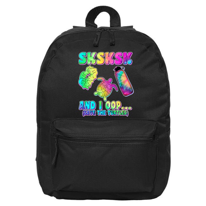 Tie Dye SKSKSK and I OOP Save the Turtles 16 in Basic Backpack