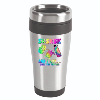 Tie Dye SKSKSK and I OOP Save the Turtles 16oz Travel Tumbler