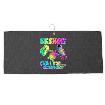 Tie Dye SKSKSK and I OOP Save the Turtles Large Microfiber Waffle Golf Towel