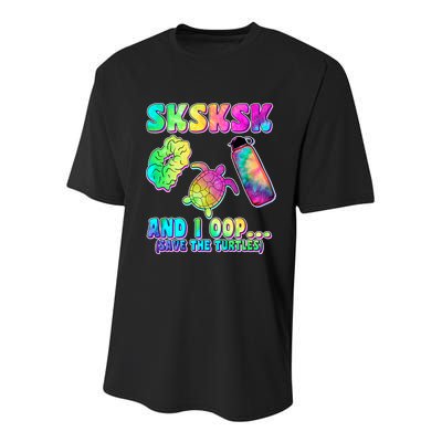 Tie Dye SKSKSK and I OOP Save the Turtles Youth Performance Sprint T-Shirt