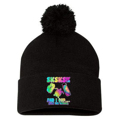Tie Dye SKSKSK and I OOP Save the Turtles Pom Pom 12in Knit Beanie