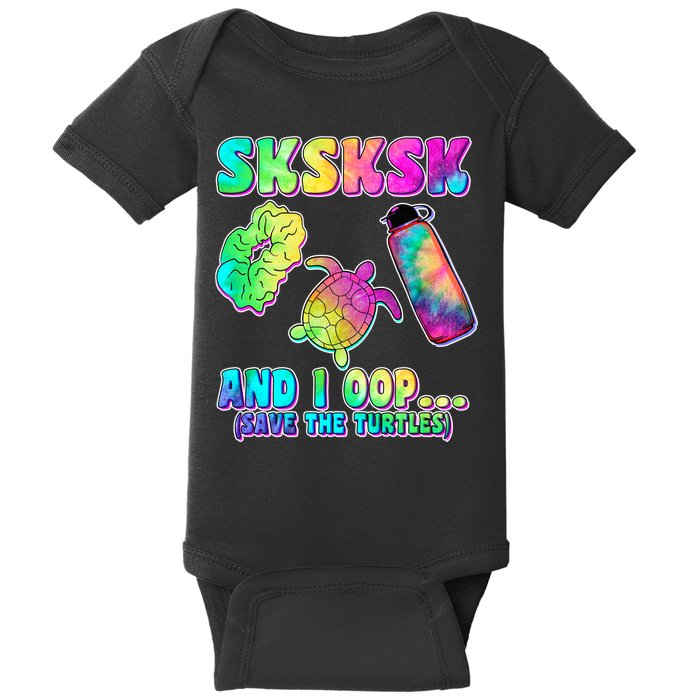 Tie Dye SKSKSK and I OOP Save the Turtles Baby Bodysuit