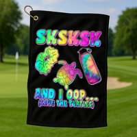 Tie Dye SKSKSK and I OOP Save the Turtles Golf Towel
