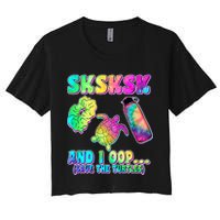 Tie Dye SKSKSK and I OOP Save the Turtles Crop Top