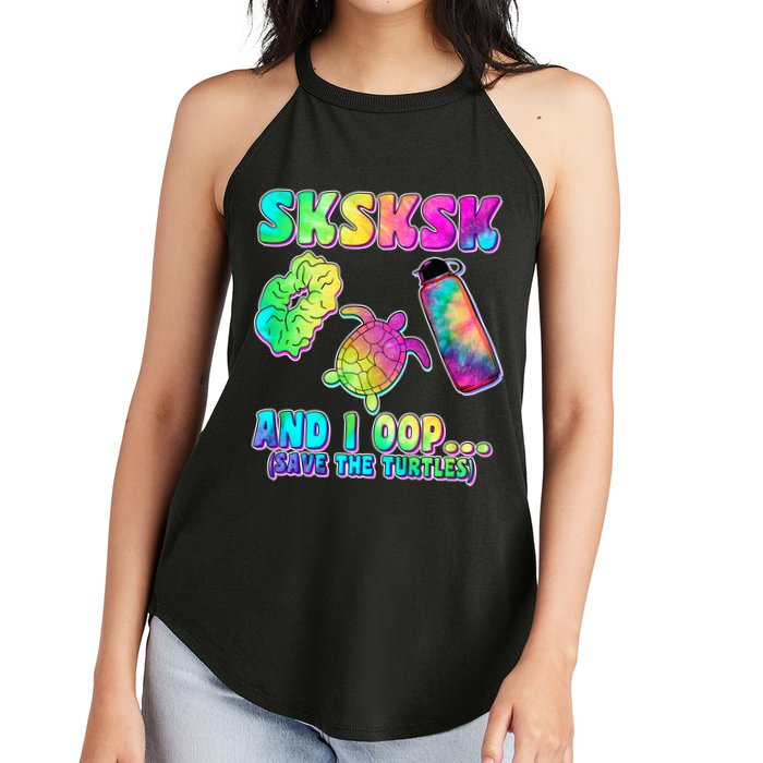 Tie Dye SKSKSK and I OOP Save the Turtles Women's Perfect Tri Rocker Tank